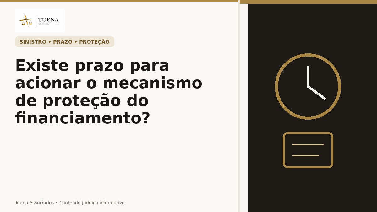 Existe prazo para acionar o mecanismo de proteção do financiamento?